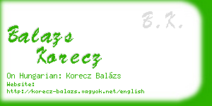 balazs korecz business card