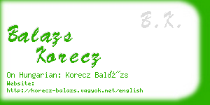 balazs korecz business card